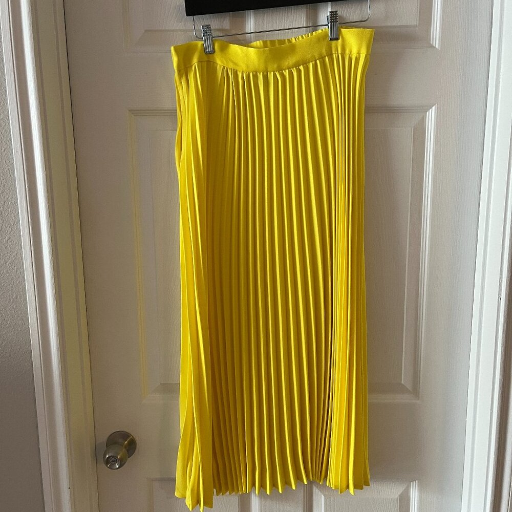 Pleated A-Line Midi Skirt